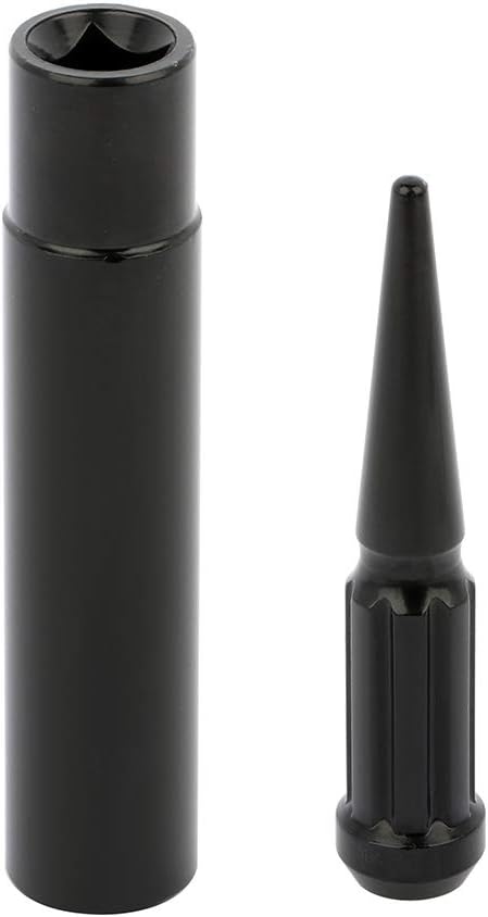 M14x2 Wheel Lug Nuts,14X2.0 Black Lug Nut 24pcs with One Key Closed End,4.5in(113mm) Tall, for Aston Martin,for FordFor F-150For F-250For F-350,for Lincoln 1999-2018