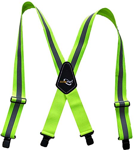 Work Suspenders for Men Heavy Duty, Reflective Safety Suspenders Tool Belt Suspenders with X-Back 2