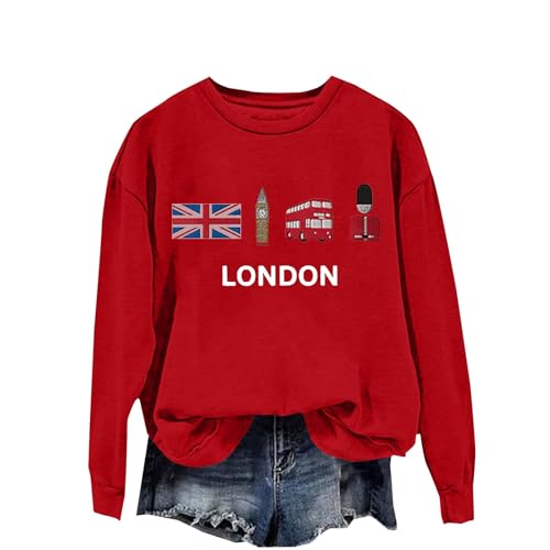 Heevina Womens Sweatshirts London Uk Big Ben British Flag
