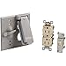 Bell 2-Gang Vertical Mount Die-Cast Metal Gray Outdoor Outlet Cover - 1 Each