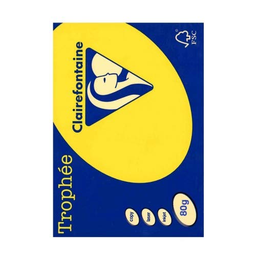 Scatola di 5 risme 500 fogli A4 - Chiaro - 80 g - Giallo sole