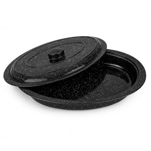 Image of Melvio By Malti Black Granite 1 Piece Rice Plate with Lid | Melamine Dinnerware Set, Premium Dinner Set Crockery Plates Bowls Tableware for Home Dining Kitchen