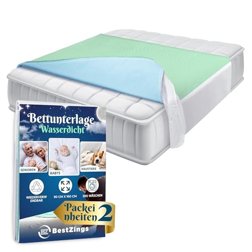 BestZings Inkontinenzunterlage waschbar 90x160 cm PACK2