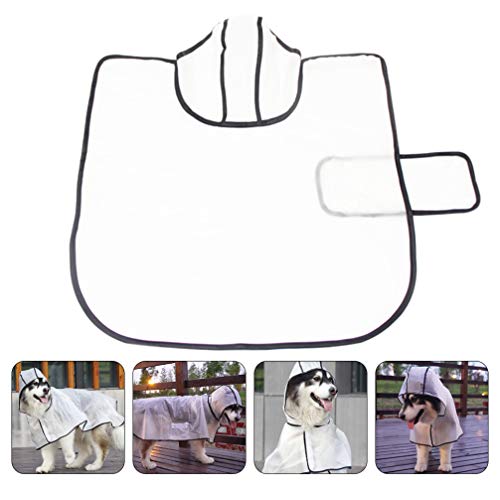 UKCOCO Capa de Chuva para Cachorro Com Capuz Poncho Pet Capa de Chuva Transparente Impermeável Capa