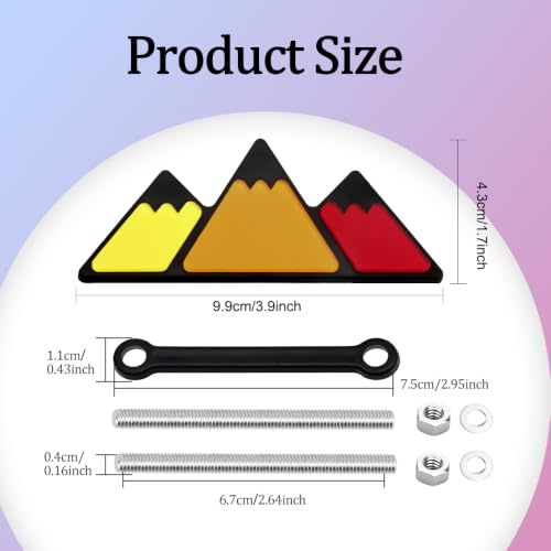 Image of Grille Decor Badge, Tri-Color Grille Insert Trims | Tri-Color Grille Badge Emblem Decoration Accessories Car Truck Label Fit for Most Vehicles