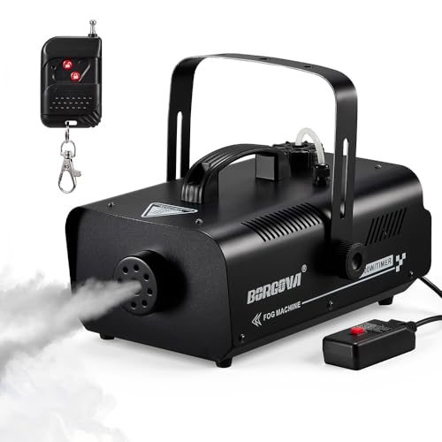 BORGOVA 1000W Professional Fog Smoke Machine, 5000 CFM with 1L Tank, 160ft Wireless Remote & Timer Control, 9-16ft Range - for Stage Halloween Parties Concerts Photography Clubs