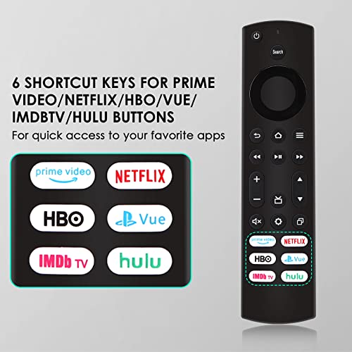 Replacement Remote Control Compatible with Toshiba TVs/Insignia TVs, with 6 Shortcut Buttons Netflix, Prime Video, ImdbTV, Hulu and Vue