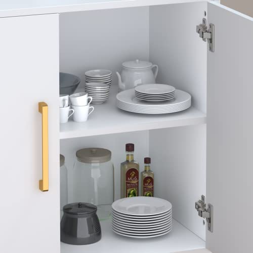 Resom Modern Storage Cabinet With Double Doors, White Sideboard With Adjustable Shelves, Accent Cabinet For Living Room, Bedroom, Home Office And Hallway (White) #TOP5