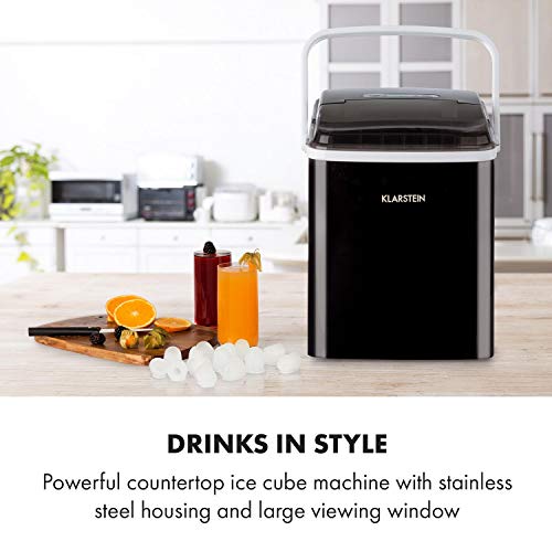 Klarstein Arctic Porter Eiswürfelmaschine Klein, Mini, für Große & Kleine Eiswürfel, 2L Eiswürfelbereiter, mit Touch Control, Selbstreinigend, 12kg/24h – Bild 3