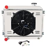 Enignelooc 3 Row Core Aluminum Radiator For 1979-1982 Toyota Corolla TE71/TE72 1.6L 1.8L L4 MT Radiador Automotive Replacement Radiators Shroud Fan Relay Kit