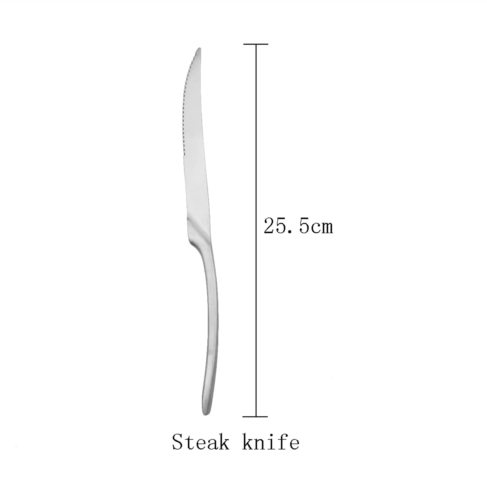 6 piezas de lujo mate silver filete cuchillo vajilla Set de vajilla de acero inoxidable CUCHILLO DE CUCHILLO DE CUCHILLOS CUENZADOR