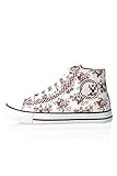 Durch das Umklappen der Schuhkante ergeben sich weitere Styling-Optionen, denn so kommt das süße Innenfutter zur Geltung  Leichter Schnürer aus Canvas mit Blumenprint und Spitze