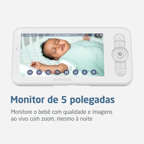 Maxi Cosi, Babá Eletrônica See Pro 360, tela 5.0, tecnologia CryAssist™ interpreta o choro, câmera H