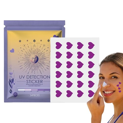 Birtern Adhesivo facial con recordatorio de protector solar, calcomanía corporal de absorción rápida, suministros portátiles, accesorios al aire libre para el cuidado facial, deportes, uso diario