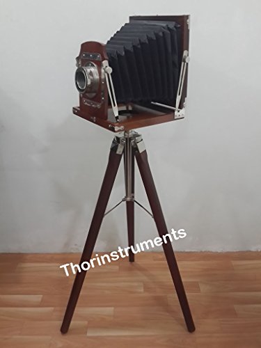 Royal Designer Nautical Wooden Camera with Floor Tripod Stand Home Decor Rustic Vintage Home Decor Gifts