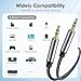 SAISN 3.5mm Audio Aux Cable, 2 Pack 3ft Nylon Braided Hi-Fi Stereo Audio TRS Cable Short Aux Cord for Car Home Stereos, Headphones, Speakers, Laptops, Black