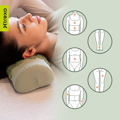 Tapis d'acupression en coton TREXO vert avec coussin de massage - 7