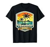Camisa Honolulú, Hawái, Oahu Beach, Vacaciones, Surf, Puesta de Sol Camiseta