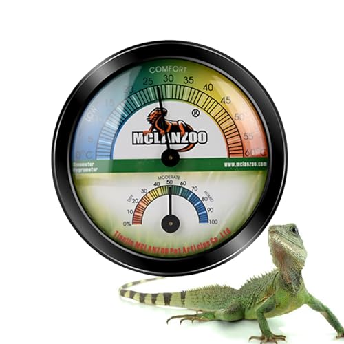 Reptile Terrarium Thermometer Hygrometer Dual Gauges 2-in-1 for R...