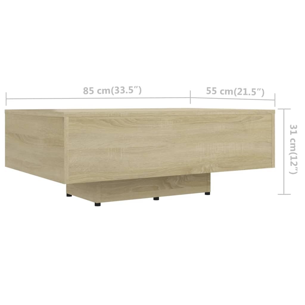 Générique Couchtisch, Sonoma-Eiche, 85 x 55 x 31 cm, Holz | Modernes Design, Sofa-Ende, Beistelltisch, einfache Reinigung mit feuchtem Tuch