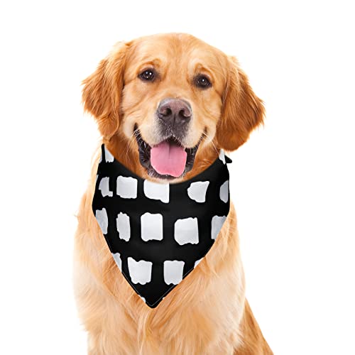 Anydesign 4 Pack Dog Bandanas Black White Reversible Triangle Dog Bibs Geometry Pattern Adjustable Pet Neckerchief Dog Scarf For Small Medium Large Pet Cat Dog Costume Accessories #TOP3