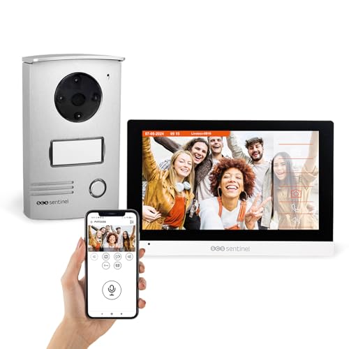SCS Sentinel, Interphone Vidéo Connecté, VisioDoor WiFi, Grand Angle 100°, Écran Tactile 7 Pouces, IP55, Mémoire Interne 14 Mo et Extension par Carte Micro SD
