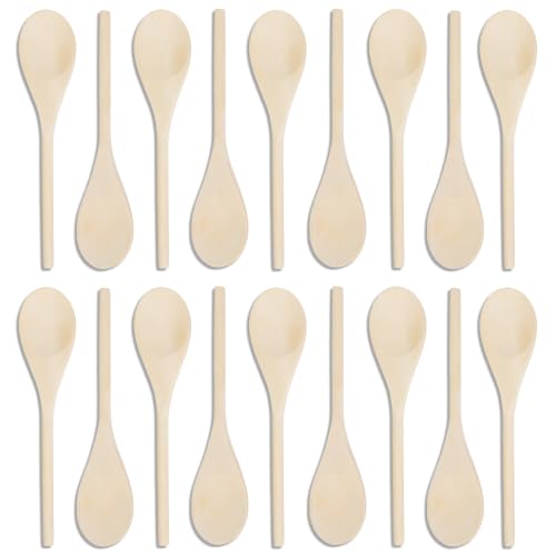 Anthony Peters Pack of 18 Wooden Spoons | Ideal for The Kitchen, Crafts, Mixing etc...