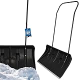 KOTARBAU® Schneeschieber mit Rädern Schneeschaufel 80 cm Schneewanne mit Alu-Profilkante...