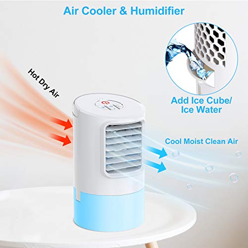 Mini Airconditioner Kleine Mobiele Airconditioners, 4 in 1 Persoonlijke Luchtkoeler, Luchtbevochtiger… - Image 3