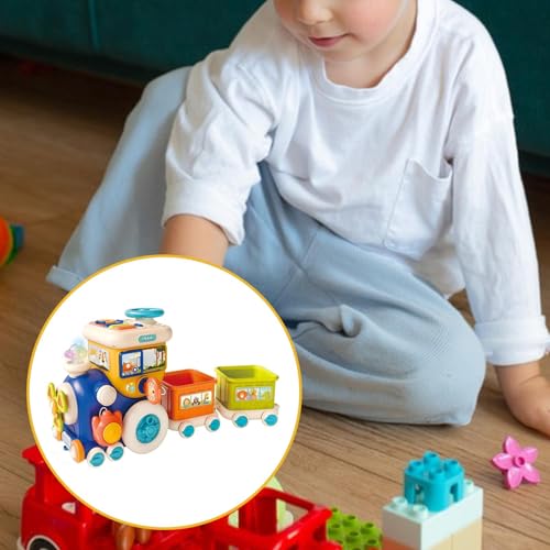Train multifonctionnel Colcolo jeu d'association de formes en bois style B - 5