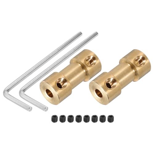 QUARKZMAN - QUARKZMAN Accouplement Rigide de 3,17 mm à 3,17 mm, Longueur de 20 mm, Diamètre de 9 mm, en Laiton M3 pour Imprimantes 3D, Couleur Cuivre, avec 2 Pièces d'Accouplement, 8 Vis, 2 Clés