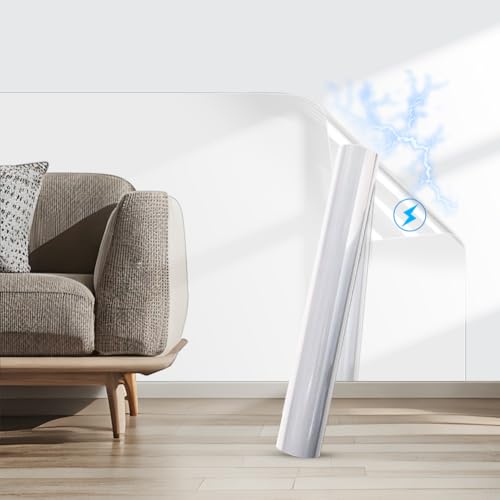 Silkwish Film de protection mural transparent avec absorption électrostatique - 10 m x 40 cm - Protection contre les éclaboussures - Film de protection mural pour meubles -