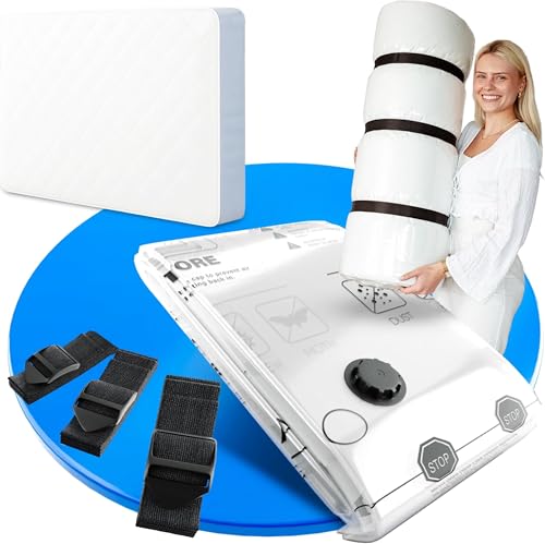 SilverRack Vakuumpåsar för madrasser [1 styck] i 130 x 240 cm – vakuumpåse lämplig för en madrass 90 x 200 cm – perfekt för flyttning – förvaringspåse för madrass – madrasskydd