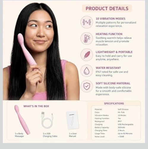 Image of HR World Beauty Groove Rechargeable Silicone Personal Massager for Women | Waterproof | Multiple Vibration Modes | USB Rechargeable | Lavender