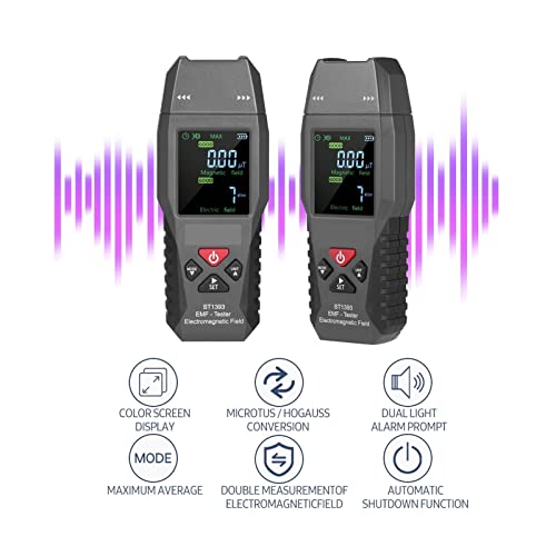 Detector de campo electromagnético con pantalla digital LCD y medidor portátil 3