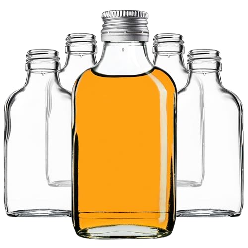 KADAX 100er Set Flachmann 100ml, kleine Glasflaschen mit Schraubverschluss, Fläschchen, leere Flaschen zum Befüllen, mini Likörflaschen… – Ansicht 1