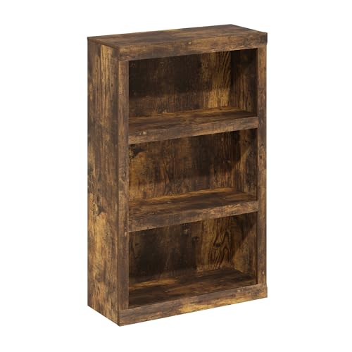 Image of Furinno Rail 3-Tier Open Library, Amber Pine