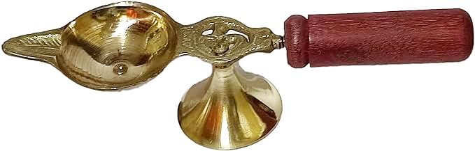 Miniatura 3 de Lámpara de aceite de oro hecha a mano puja india para Pooja Diwali Propósito de decoración hecha a mano Golden Virgin Metal lámpara de aceite Dia