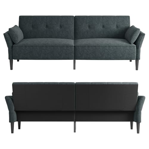 COPIAE 89” Futon Sofa Bed, Comfy Futon Couch Bed with 2...