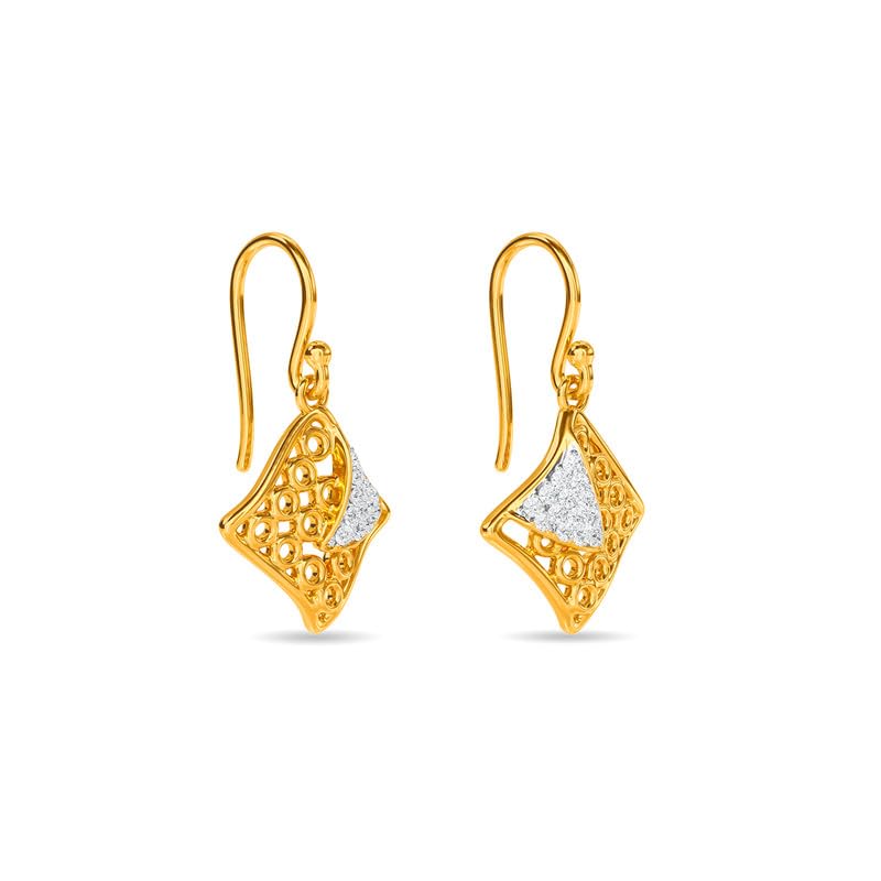Image of KISNA JEWELS 18K BIS Hallmark Pure White Gold & SI Real Diamond Drop Earrings For Women with Earwire clouser