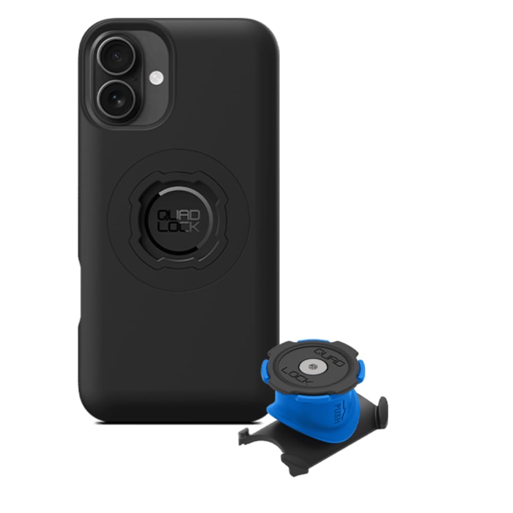 Quad Lock Stem/Handlebar Bike Phone Holder Kit with MAG Phone Case for iPhone 16 Plus
