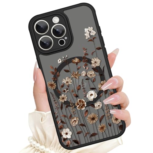 Coque florale iPhone 15 Pro Max Magsafe fine et antichoc en TPU souple