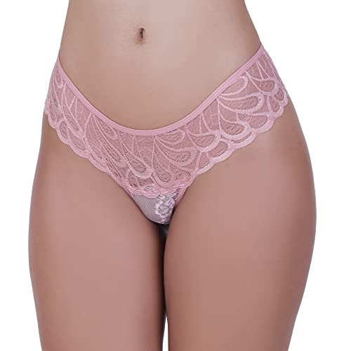Kit 3 Calcinha de Renda e Biju Tanga Lingerie Pingente Tamanho:M;Cor:Sortido;Genero:Mulher