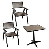 PROREGAL 2er-Set Gartenstuhl+Gartentisch, HxBxT 87x57x53 cm, Gastro Outdoor-Beschichtung...