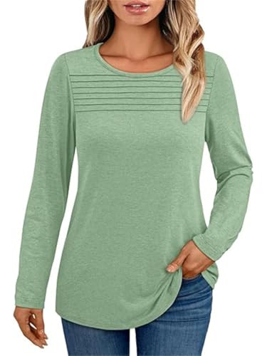 Maglia da donna a maniche lunghe moda autunnale top 2025 moda casual trendy pieghe top in vita