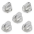 Atgestore WB03X29315 Stove Knob Replacement for GE Stove Parts Stainless Steel KIP 5U06 191D9233 GE Cooktop Knobs JGP5030SLSS JGP5036SL1SS GE Gas Range Burner Control Knob Electric Stove Top Knob 5Pcs