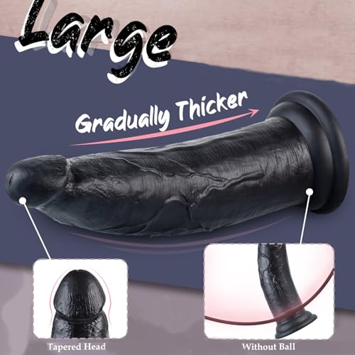 7.4cm Durchmesser Dual Density Silikon Gaint Dildo, 30 cm Dicker Riesen Schwarz Dildos, Große Gerader Schaft Sexspielzeuge mit Starken Saugnäpfen für Erwachsene Männer und Frauen