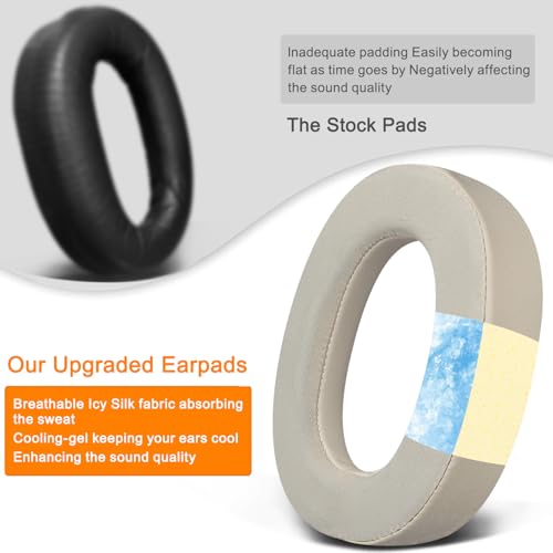 Almohadillas de gel refrescante de reemplazo SOULWIT para auriculares inalámbricos Jabra Elite 85h, almohadillas de espuma con aislamiento de ruido suave - Dorado miniatura 4