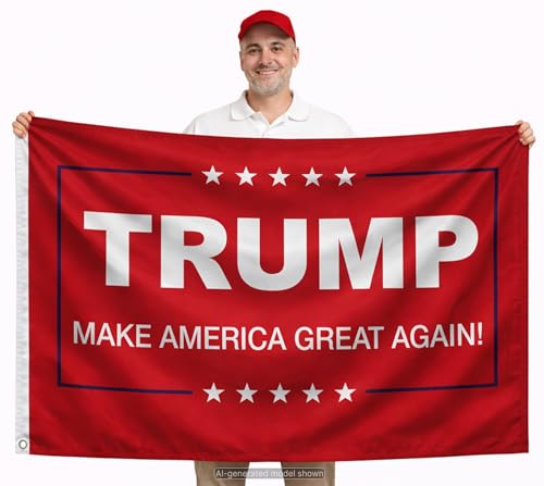 3x5 Feet Polyester Meme Flag with Quote Make America Great Again with 2 Brass Grommets - Double Sided Political Home Banner - Keep America Great Flags - President Republican Banners
