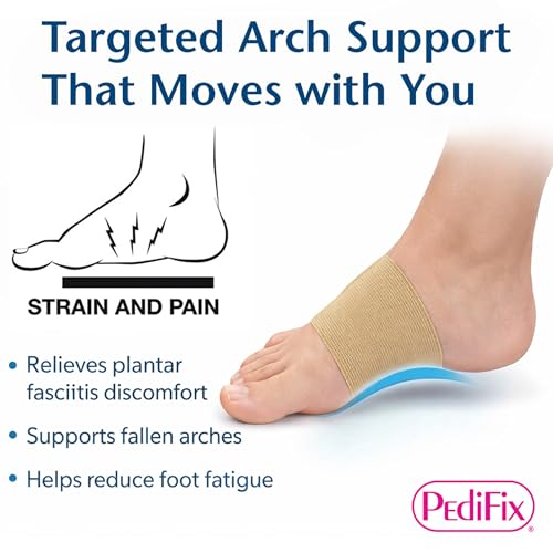 Image of Pedifix Arch Support Bandages with Compression, Small 1 Pair | Targeted arch compression helps relieve plantar fasciitis, flat feet, overpronation and foot fatigue. Fits most shoes.